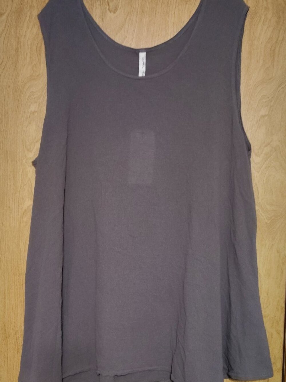 NWT Cynthia Ashby Gauzy Long A-Line Tank L B53" fit XL,1X? Crinkled Cotton Gauze